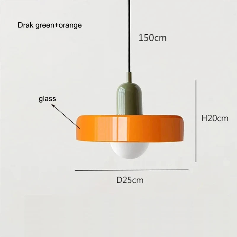 Retro Bauhaus Fluted Glass Chandelier