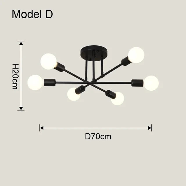 Nordic Black & Gold Minimalist Chandelier
