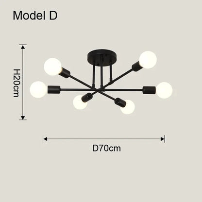 Nordic Black & Gold Minimalist Chandelier
