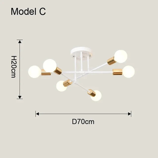 Nordic Black & Gold Minimalist Chandelier