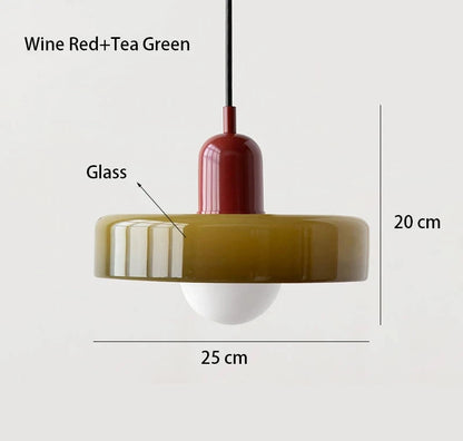 Retro Bauhaus Fluted Glass Chandelier