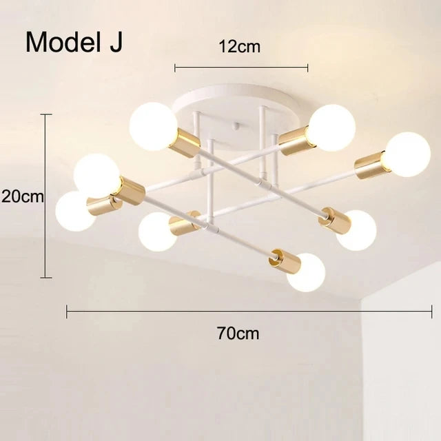 Nordic Black & Gold Minimalist Chandelier