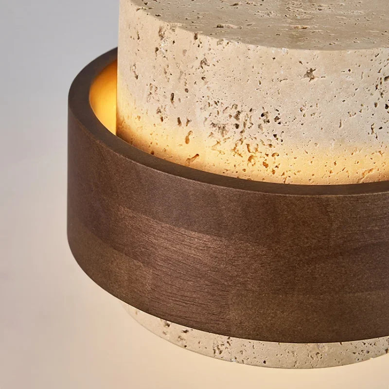 Stone & Walnut Pendant Lamp