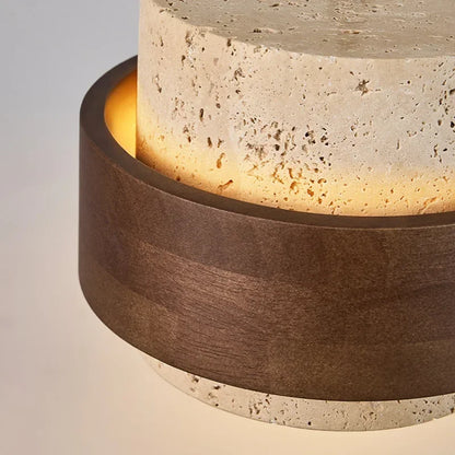 Stone & Walnut Pendant Lamp