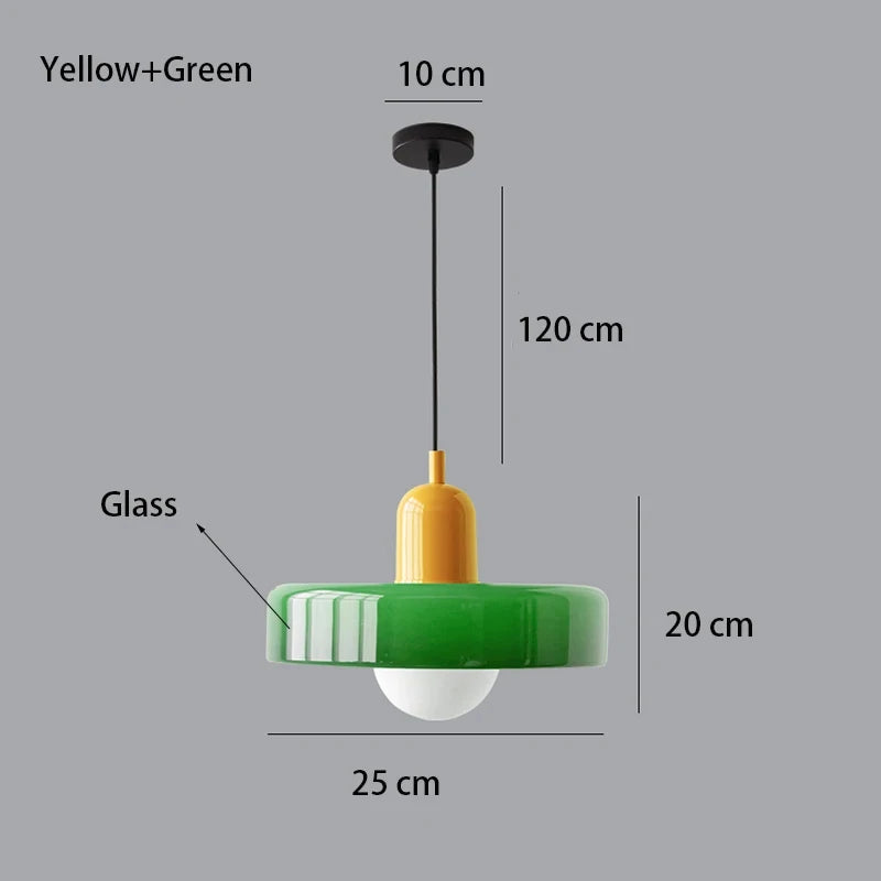 Retro Bauhaus Fluted Glass Chandelier