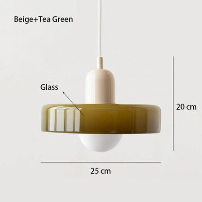 Retro Bauhaus Fluted Glass Chandelier