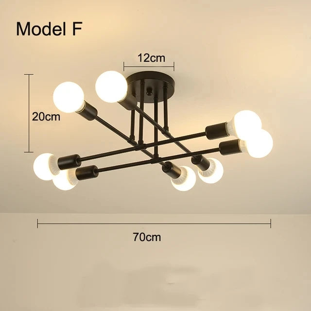 Nordic Black & Gold Minimalist Chandelier