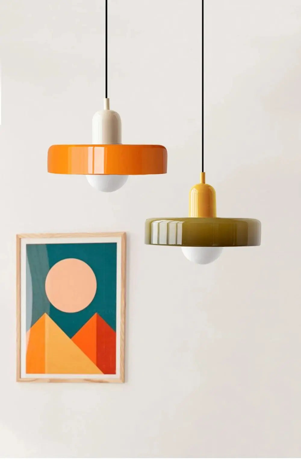 Retro Bauhaus Fluted Glass Chandelier