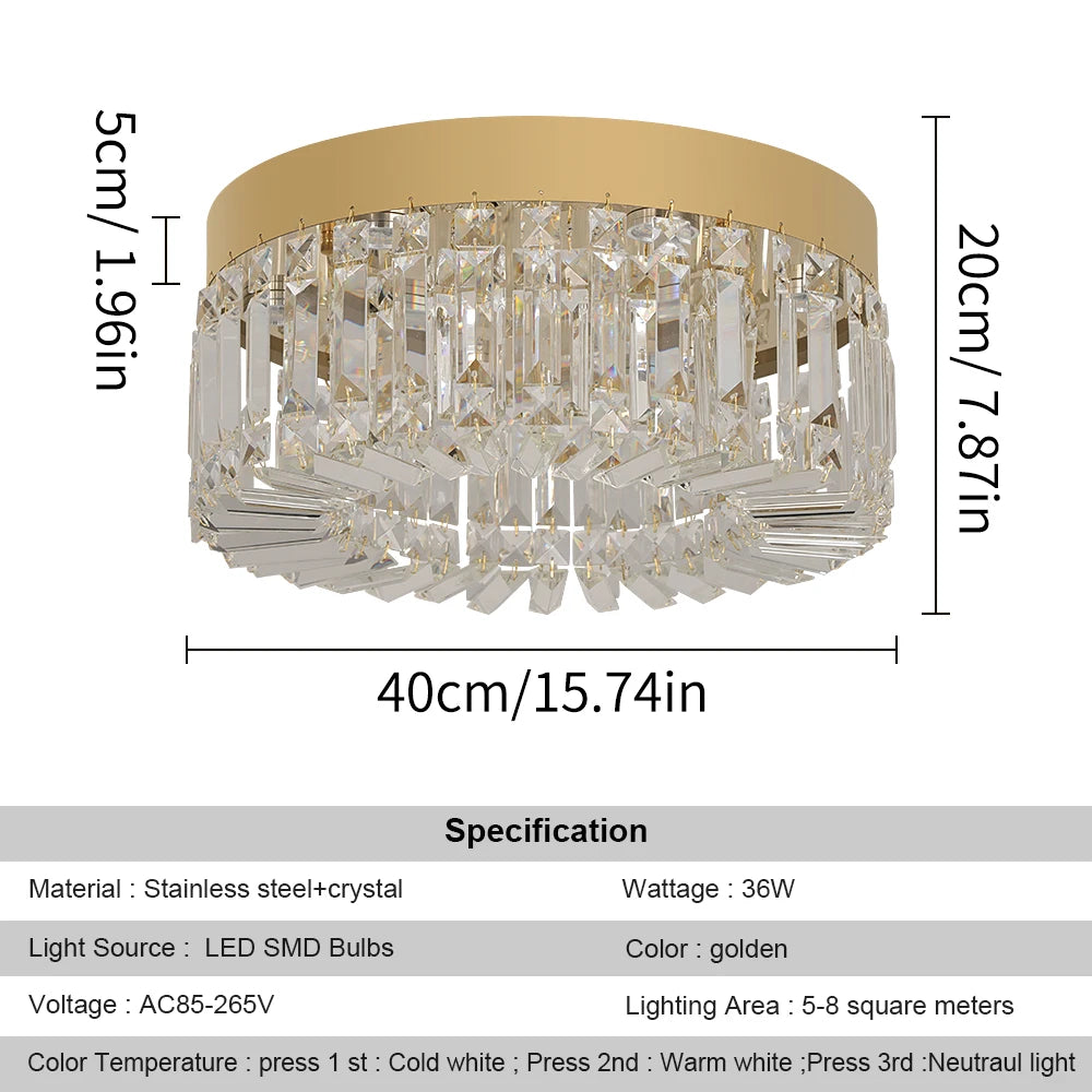 Luxury Gold Crystal LED Chandelier