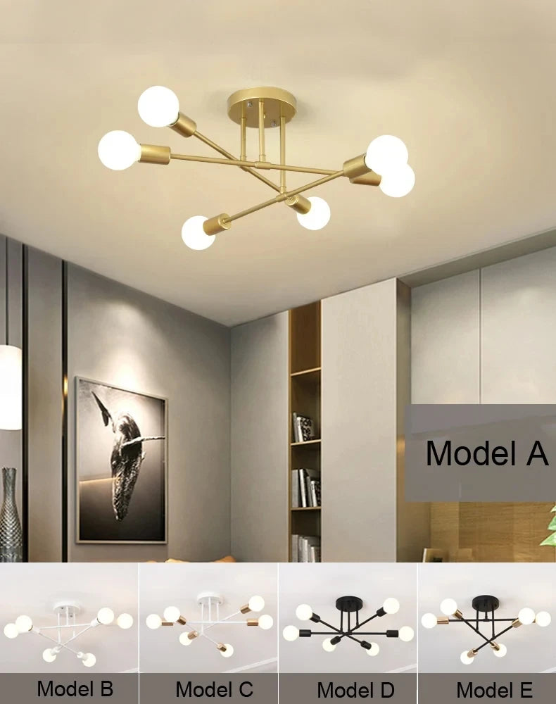 Nordic Black & Gold Minimalist Chandelier