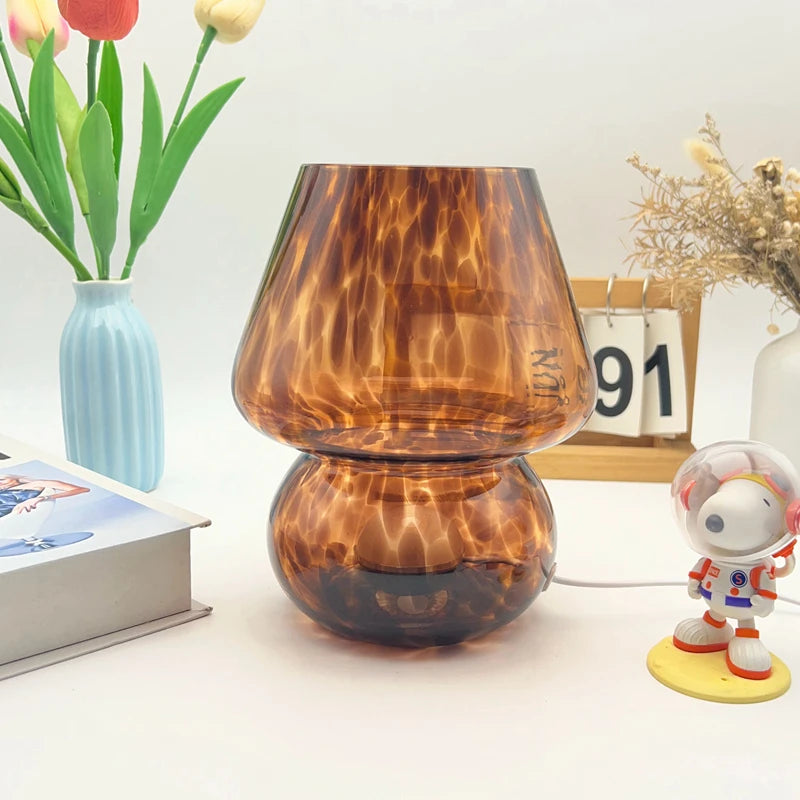 Vintage Glass Nightstand Lamp