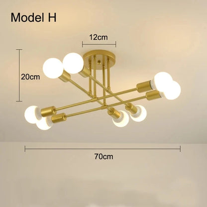 Nordic Black & Gold Minimalist Chandelier