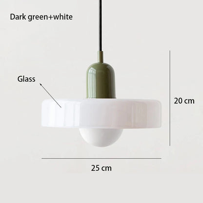 Retro Bauhaus Fluted Glass Chandelier