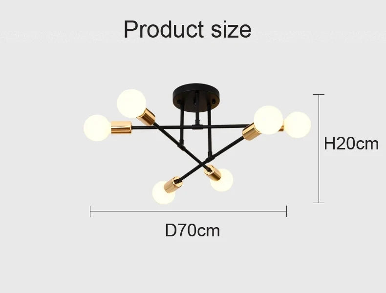 Nordic Black & Gold Minimalist Chandelier