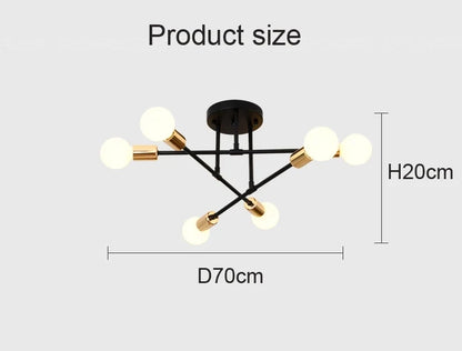Nordic Black & Gold Minimalist Chandelier
