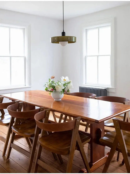 Retro Bauhaus Fluted Glass Chandelier