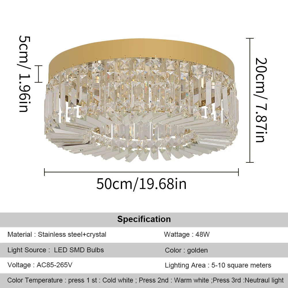 Luxury Gold Crystal LED Chandelier