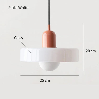 Retro Bauhaus Fluted Glass Chandelier