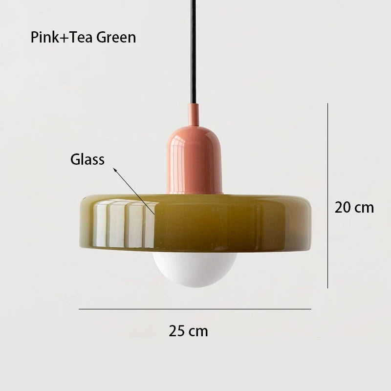 Retro Bauhaus Fluted Glass Chandelier