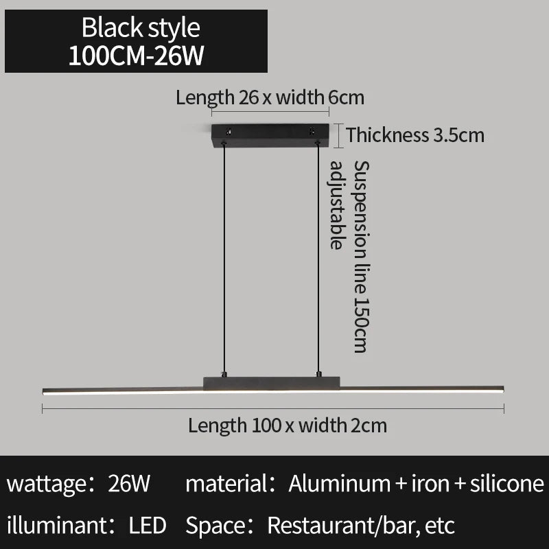 Modern Linear LED Pendant Light
