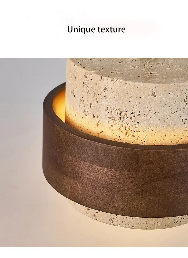 Stone & Walnut Pendant Lamp