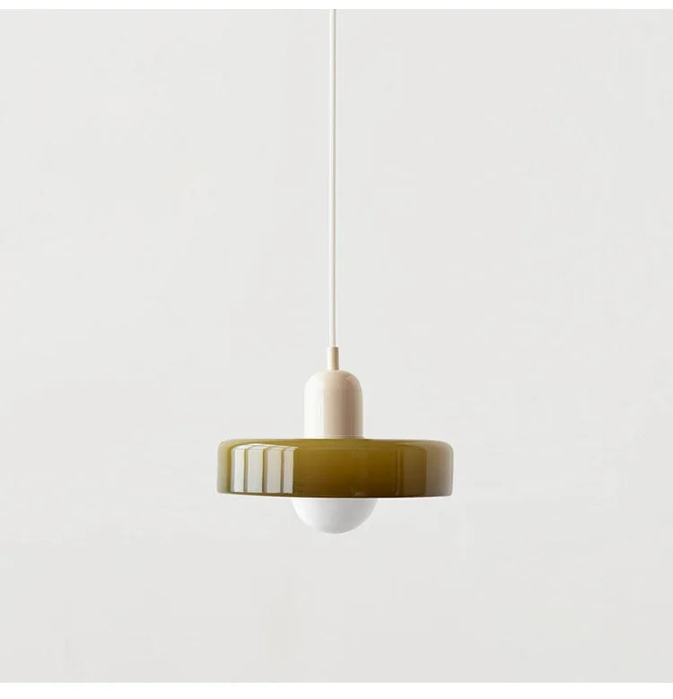 Retro Bauhaus Fluted Glass Chandelier