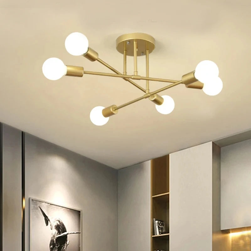 Nordic Black & Gold Minimalist Chandelier