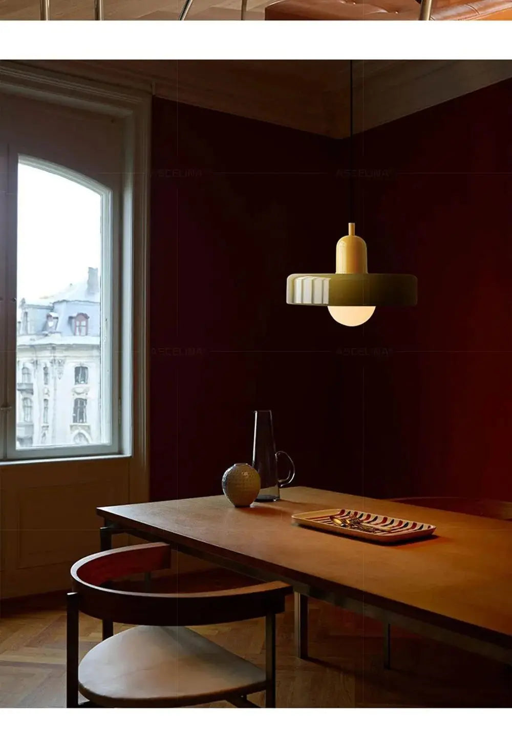 Retro Bauhaus Fluted Glass Chandelier