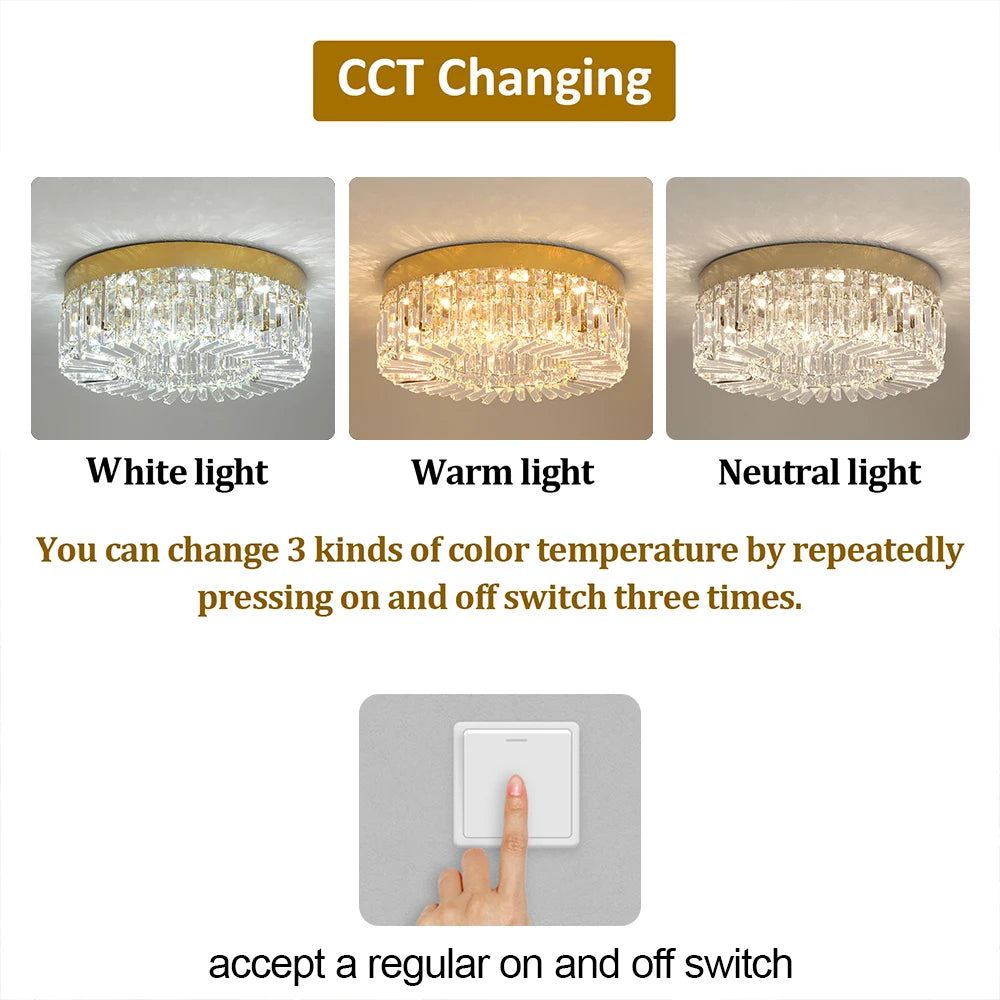 Luxury Gold Crystal LED Chandelier
