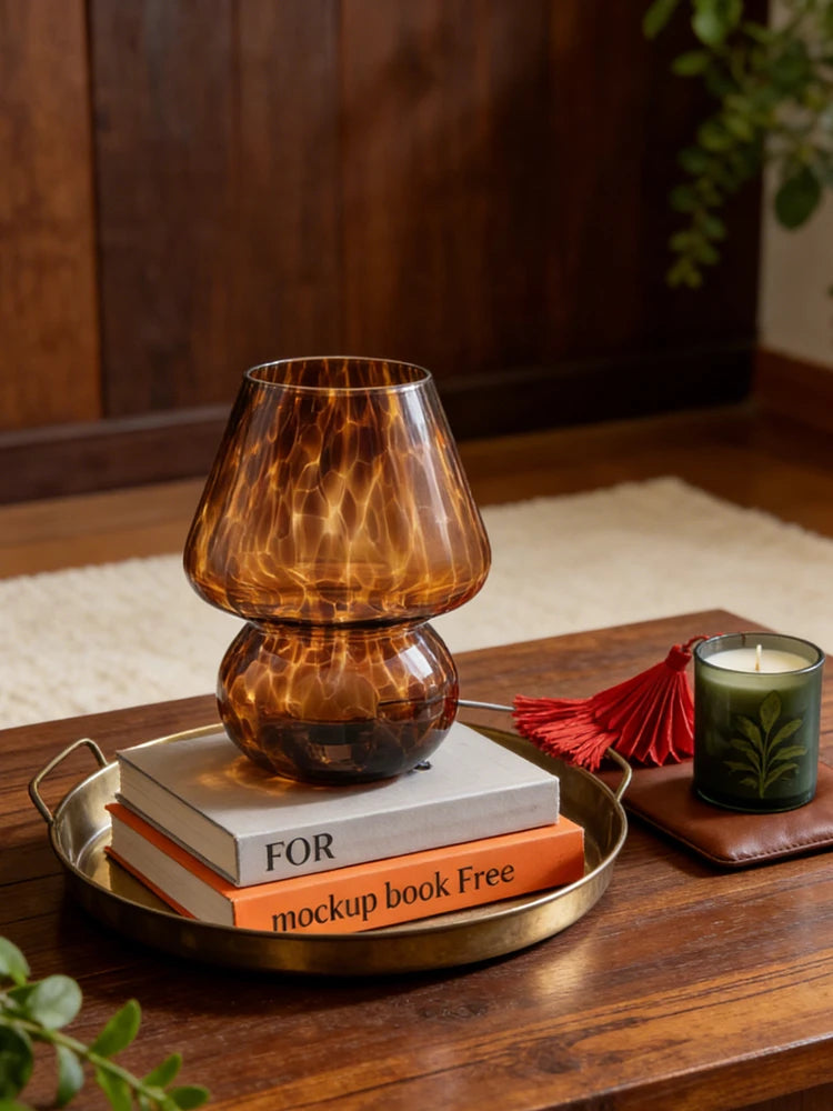 Vintage Glass Nightstand Lamp