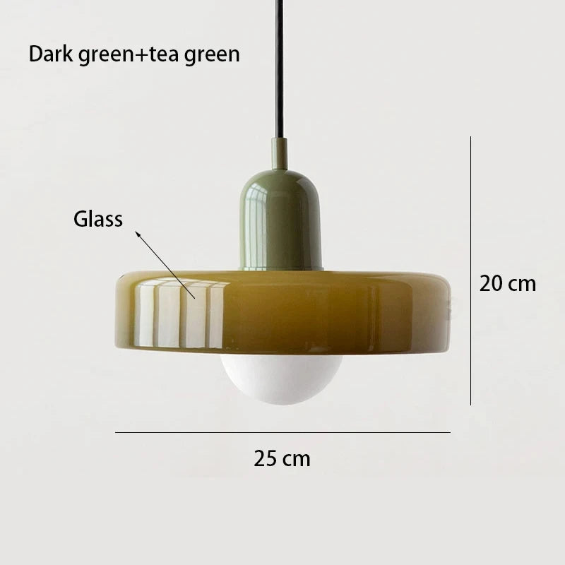 Retro Bauhaus Fluted Glass Chandelier