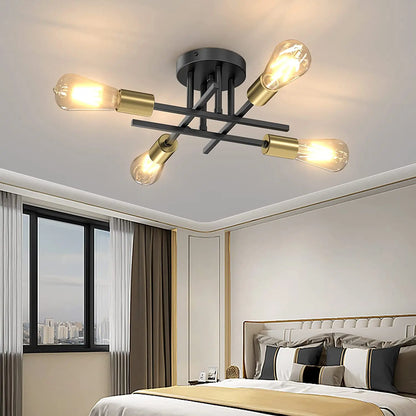 Mid-Century Sputnik Semi-Flush Chandelier
