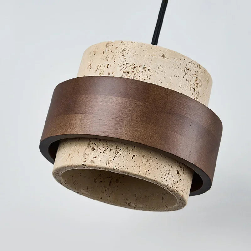 Stone & Walnut Pendant Lamp