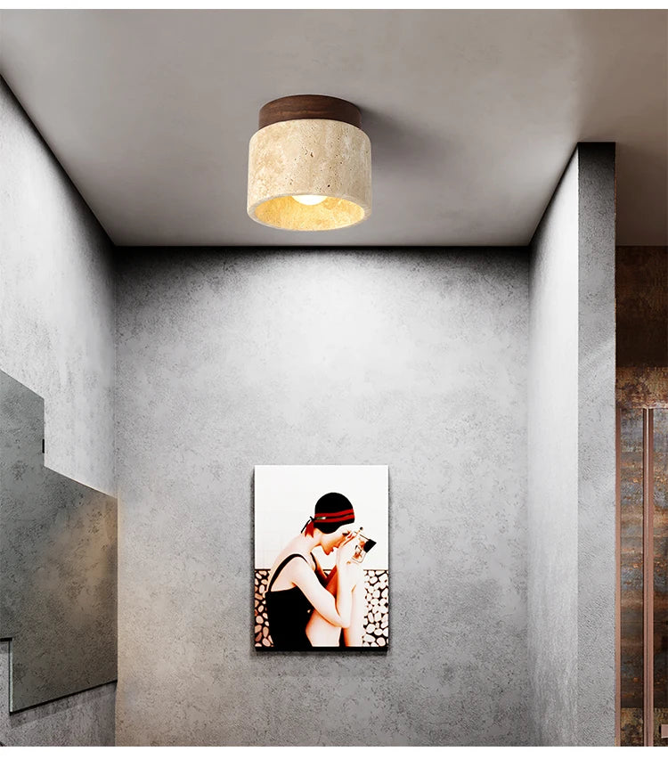 Japanese Wood & Stone Surface Downlight