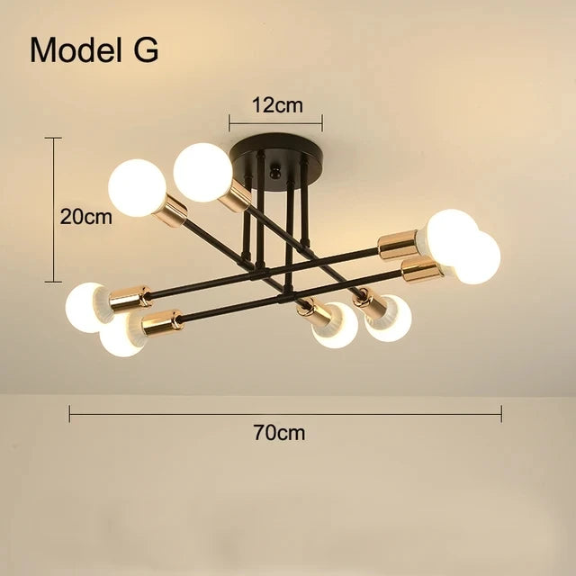 Nordic Black & Gold Minimalist Chandelier