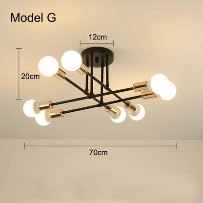 Nordic Black & Gold Minimalist Chandelier