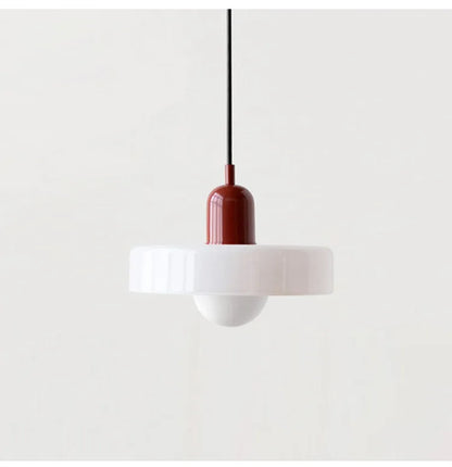 Retro Bauhaus Fluted Glass Chandelier