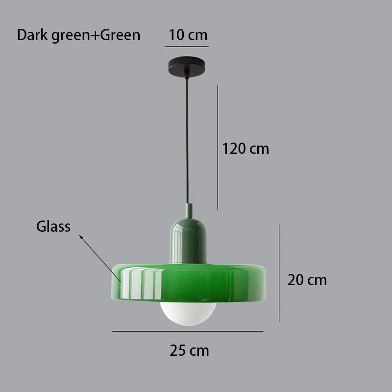 Retro Bauhaus Fluted Glass Chandelier
