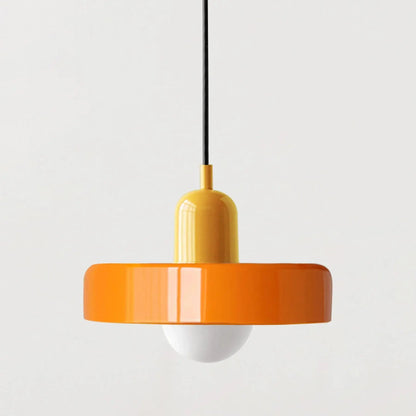 Retro Bauhaus Fluted Glass Chandelier